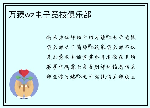 万臻wz电子竞技俱乐部